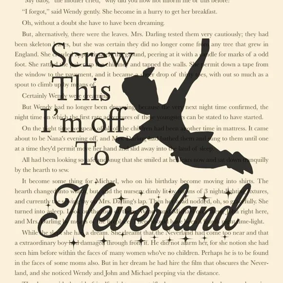 * Peter Pan Art Print, Book Decor - Picture 3 of 4